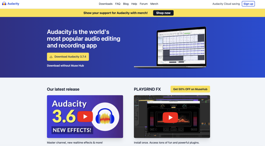 Audacity branding podcast tool