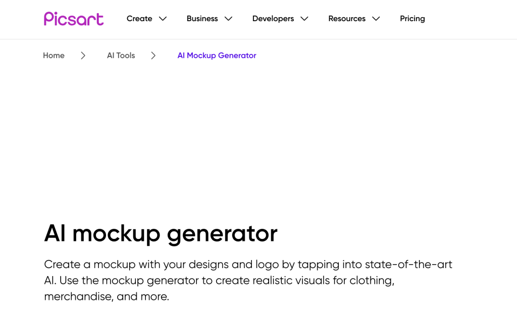 picsart ai mockup generator tool